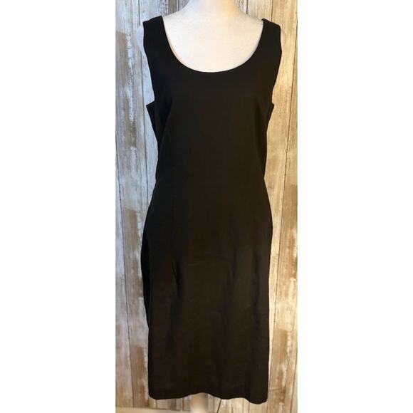 Carol Horn Workshop Linen Cotton Cross Back Dress - Size 10 - Picture 1 of 5